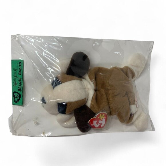 TY Beanie Babies Bernie The St. Bernard Dog White & Brown 8" 1996 NWT - Picture 7 of 9